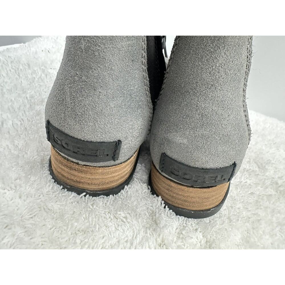 Sorel Major Maverick Grey and Black Leather Lace Up Mid Calf Boots Size 7.5 - Picture 9 of 11